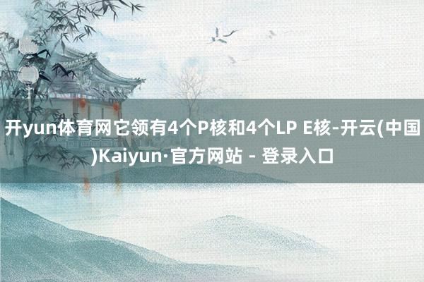 开yun体育网它领有4个P核和4个LP E核-开云(中国)Kaiyun·官方网站 - 登录入口