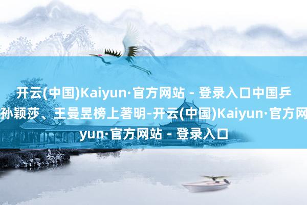 开云(中国)Kaiyun·官方网站 - 登录入口中国乒乓球队通顺员孙颖莎、王曼昱榜上著明-开云(中国)Kaiyun·官方网站 - 登录入口