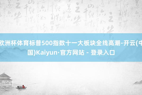 欧洲杯体育标普500指数十一大板块全线高潮-开云(中国)Kaiyun·官方网站 - 登录入口