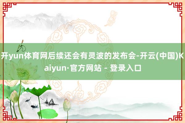 开yun体育网后续还会有灵波的发布会-开云(中国)Kaiyun·官方网站 - 登录入口