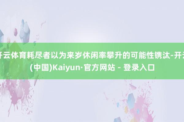 开云体育耗尽者以为来岁休闲率攀升的可能性镌汰-开云(中国)Kaiyun·官方网站 - 登录入口