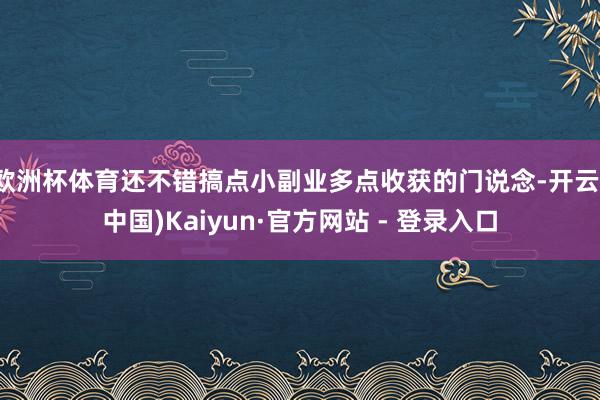 欧洲杯体育还不错搞点小副业多点收获的门说念-开云(中国)Kaiyun·官方网站 - 登录入口